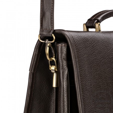 Кожаный портфель "Салерно" (тёмно-коричневый)