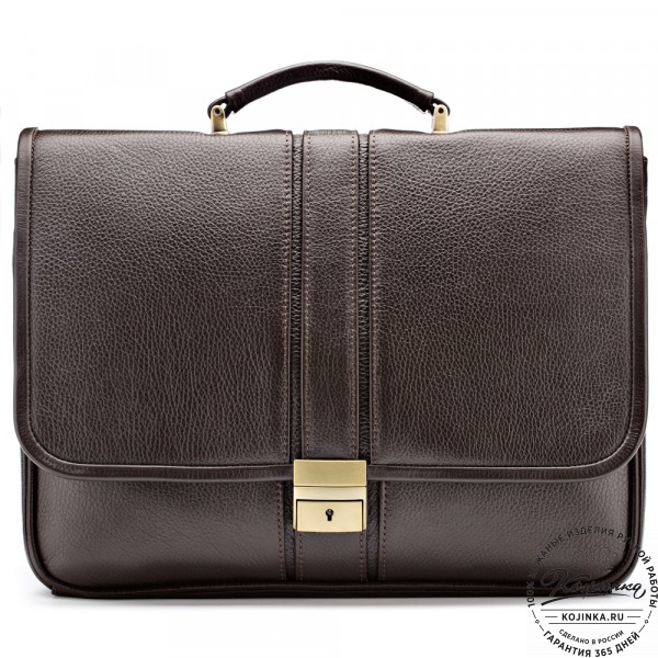 Кожаный портфель "Салерно" (тёмно-коричневый). фото 1