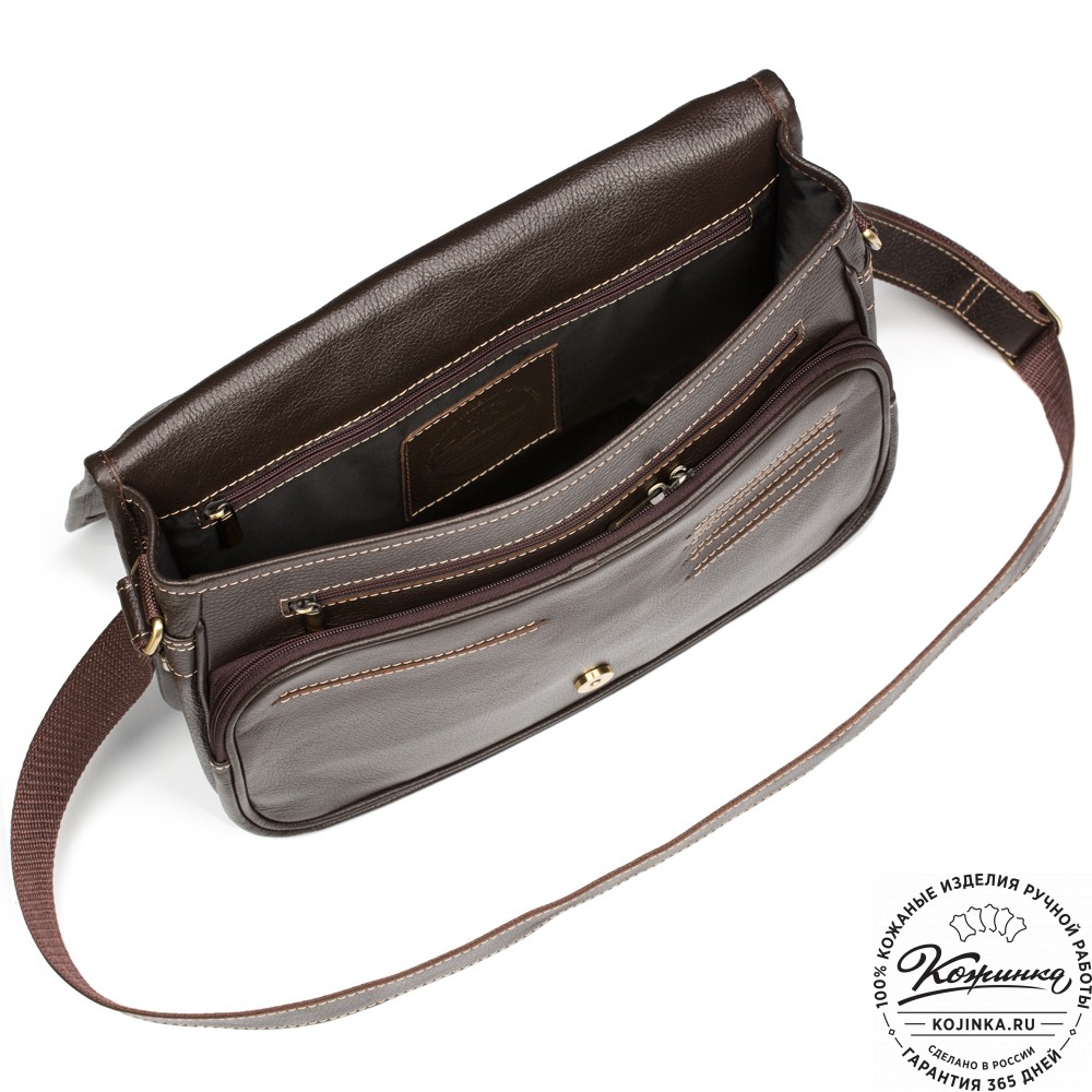 Кожаная сумка "Риана" (тёмно-коричневая)