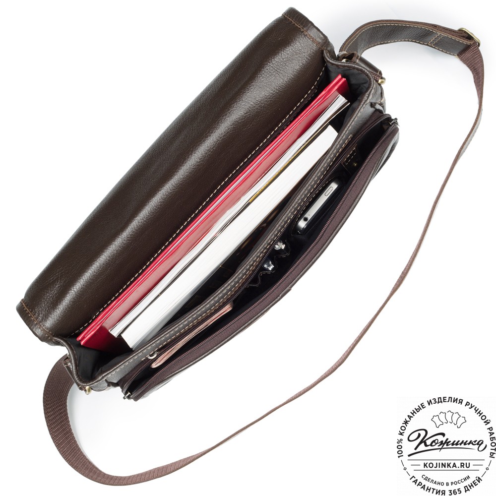 Кожаная сумка "Риана" (тёмно-коричневая)