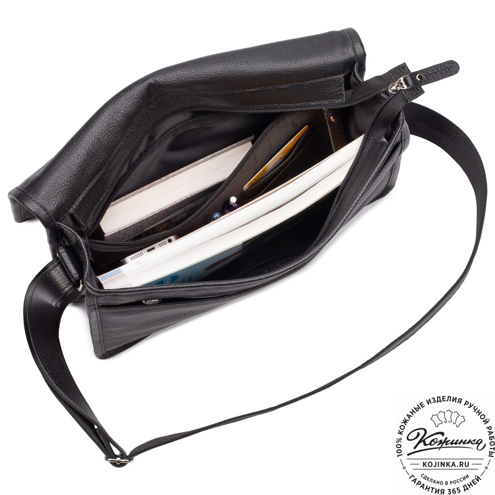 Кожаная сумка "Винсент" (чёрная)