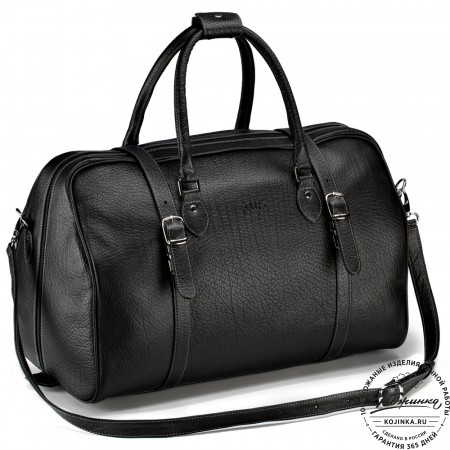 Кожаная дорожная сумка "Филипп" (чёрная)