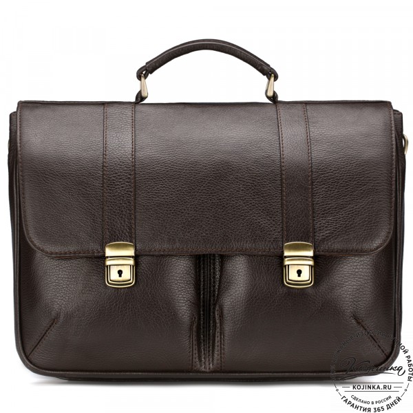 Кожаный портфель "Джозеф" (тёмно-коричневый). фото 1