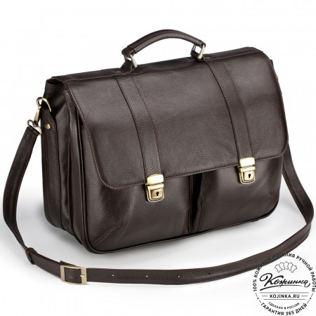 Кожаный портфель "Джозеф" (тёмно-коричневый)