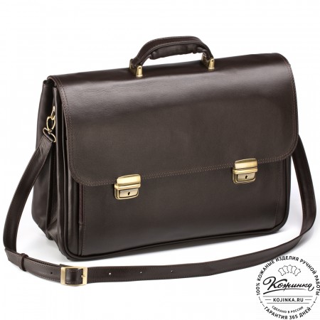 Кожаный портфель "Саймон" (тёмно-коричневый)