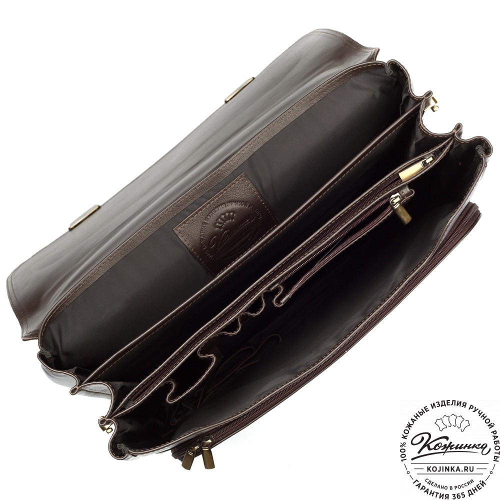 Кожаный портфель "Саймон" (тёмно-коричневый)