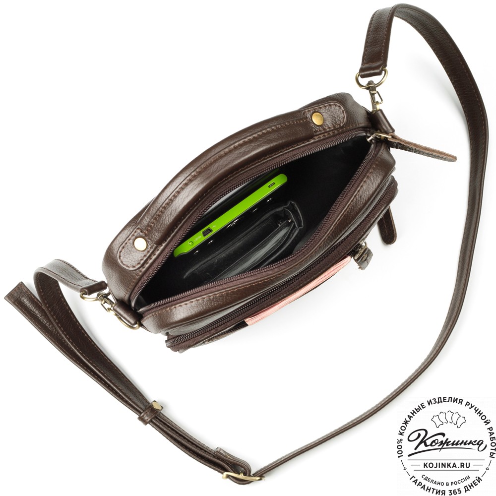 Кожаная сумка "Тедди" (тёмно-коричневая)