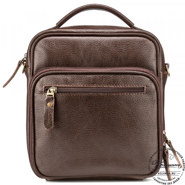 Кожаная сумка "Тедди" (тёмно-коричневая). фото 1