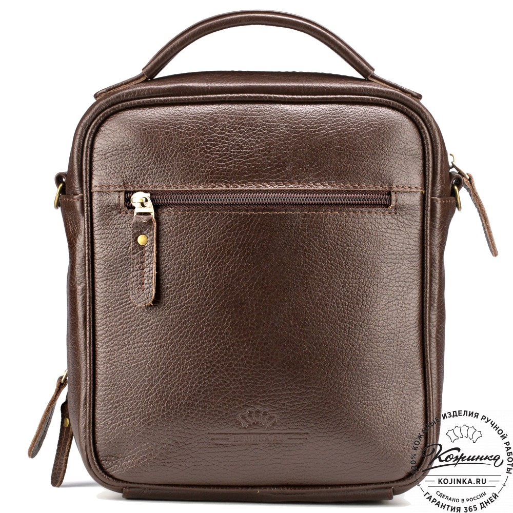 Кожаная сумка "Тедди" (тёмно-коричневая)