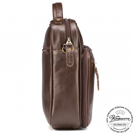 Кожаная сумка "Тедди" (тёмно-коричневая)