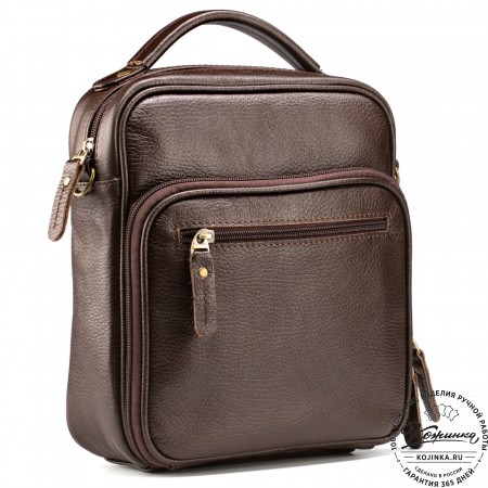 Кожаная сумка "Тедди" (тёмно-коричневая)