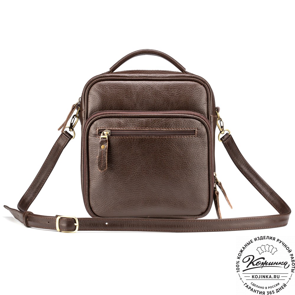 Кожаная сумка "Тедди" (тёмно-коричневая)