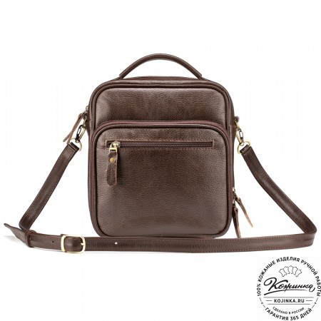 Кожаная сумка "Тедди" (тёмно-коричневая)