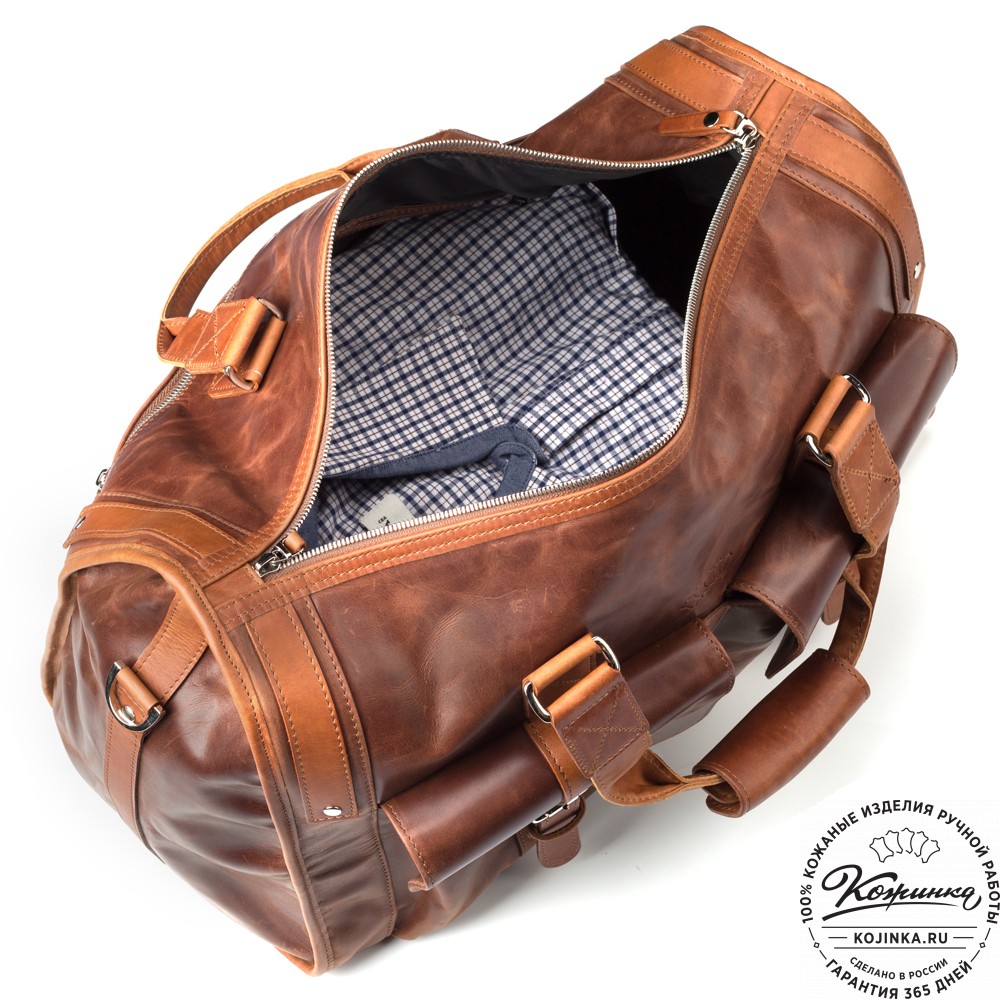 Кожаная дорожная сумка "Балтимор" (коричневый  воск)
