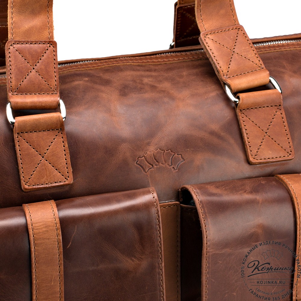 Кожаная дорожная сумка "Балтимор" (коричневый  воск)