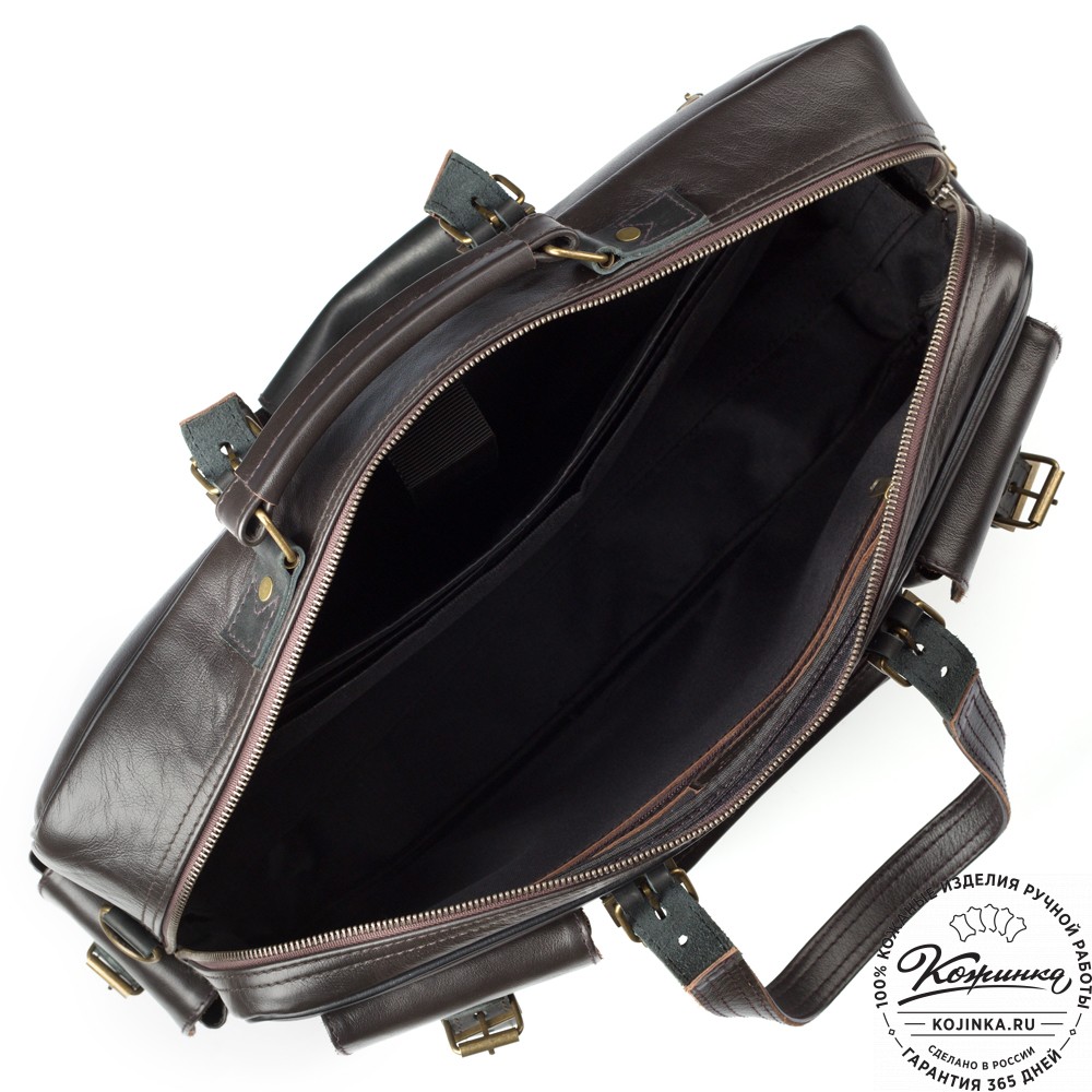 Кожаная деловая сумка для командировок  "Ричард" (тёмно-коричневый)