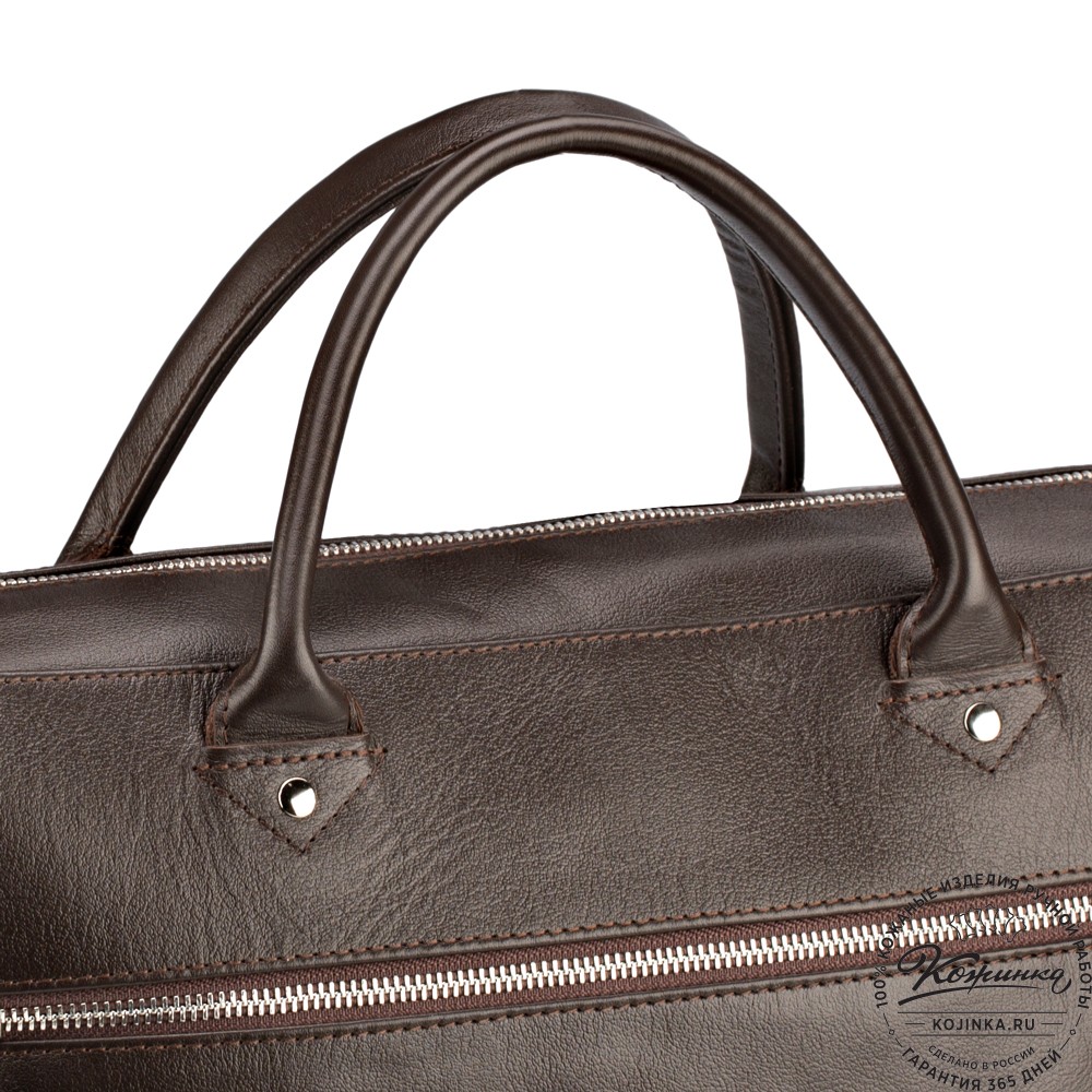 Кожаная деловая сумка "Спайк" (коричневая) 