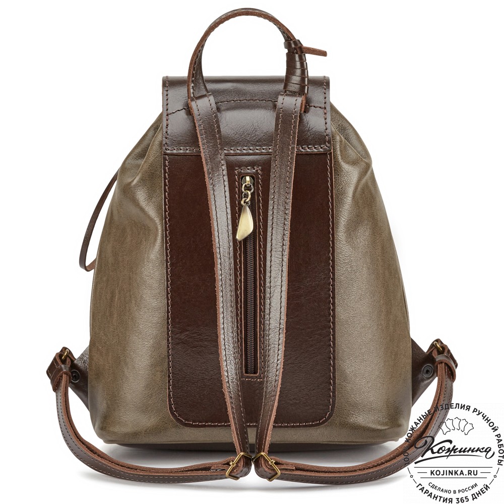 Женский кожаный рюкзак "Гейша" (оливковый)