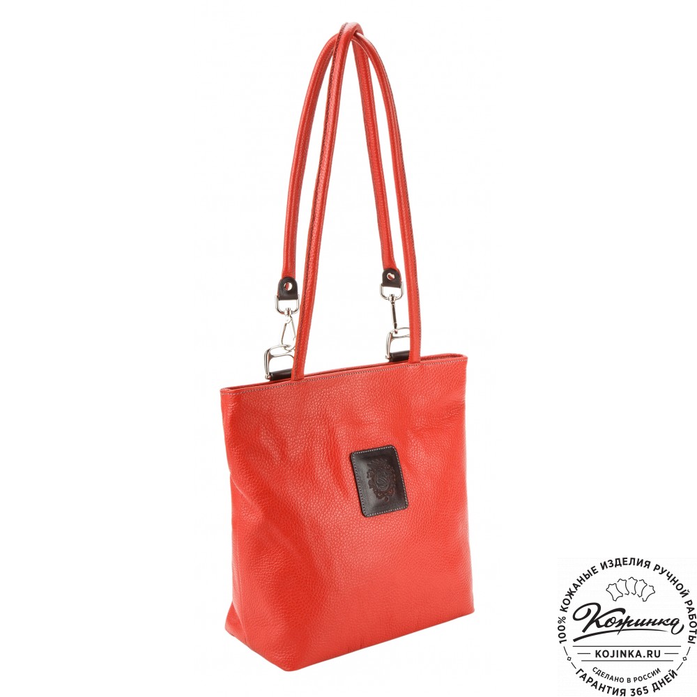 Женская кожаная сумка-рюкзак "Валентино" (красная)