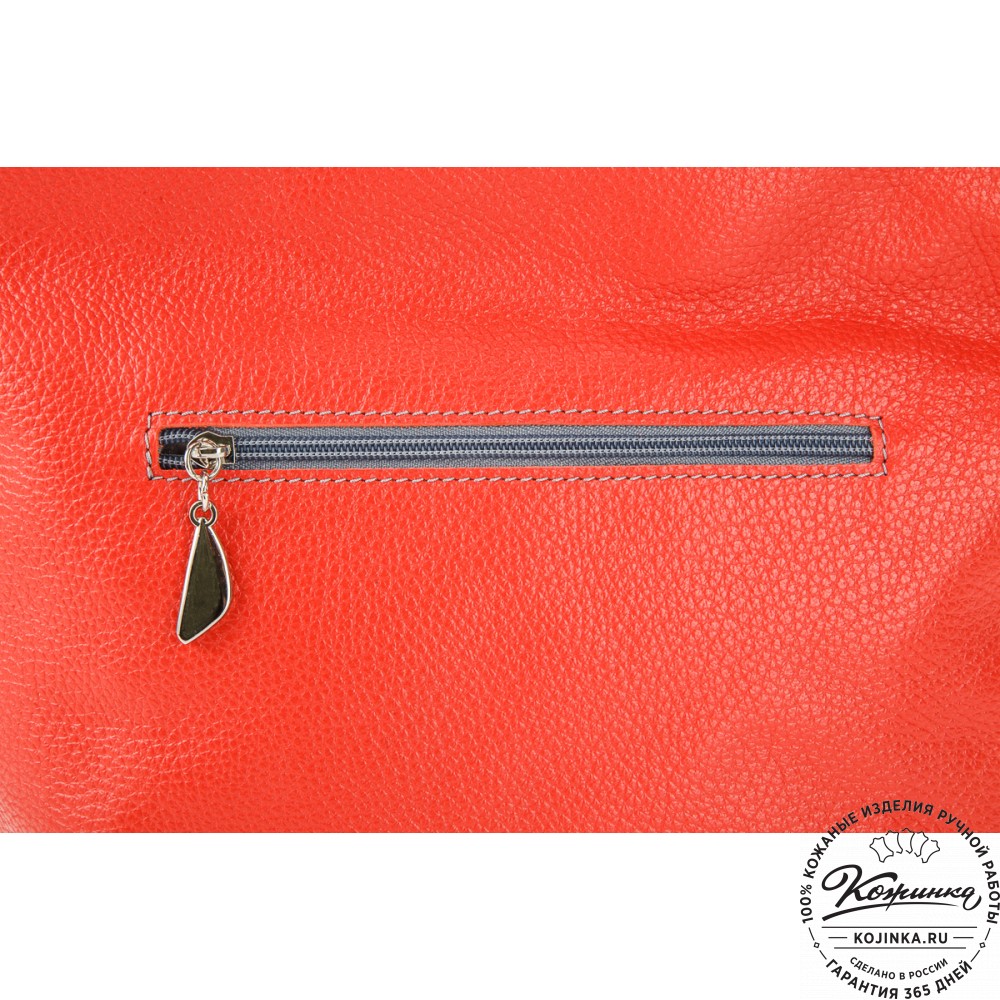 Женская кожаная сумка-рюкзак "Валентино" (красная)