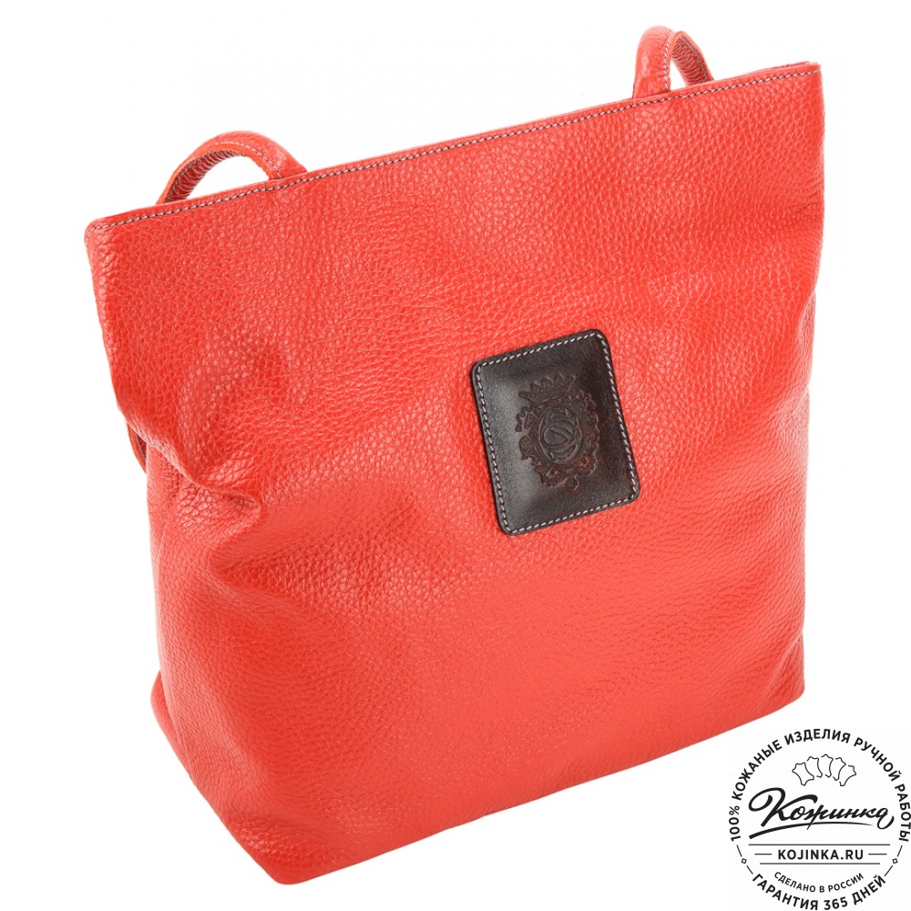 Женская кожаная сумка-рюкзак "Валентино" (красная)