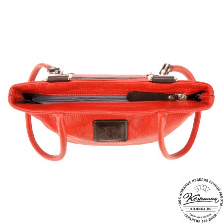 Женская кожаная сумка-рюкзак "Валентино" (красная)