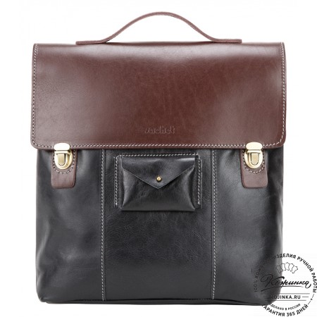 Кожаный рюкзак "Школьник" (черный)