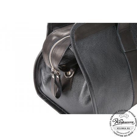 Кожаная дорожная сумка "Чарли" (чёрная)