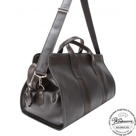 Кожаная дорожная сумка "Чарли" (чёрная)