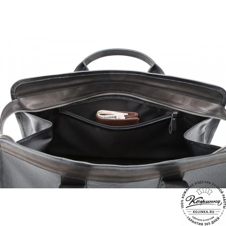Кожаная дорожная сумка "Чарли" (чёрная)