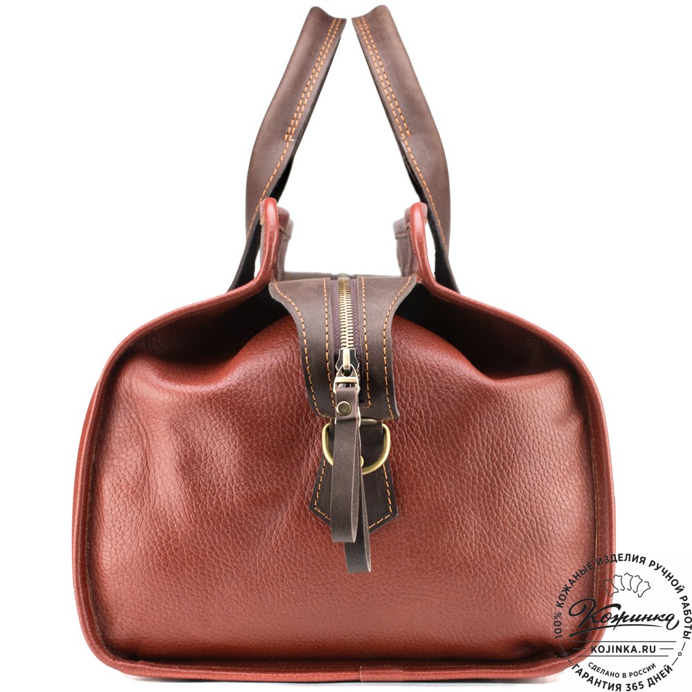 Кожаная дорожная сумка "Чарли" (рыжая)