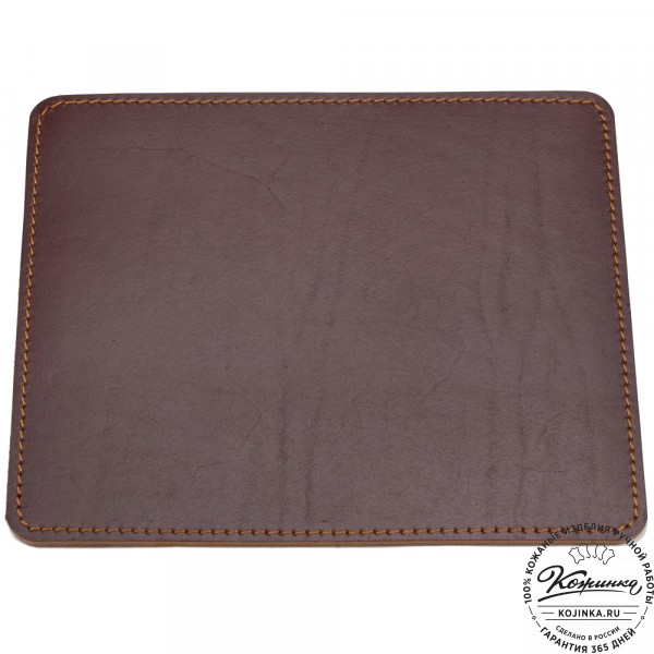 Кожаный коврик для мыши малый  (коричневый). фото 1