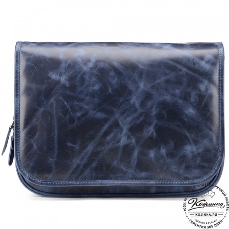 Кожаная сумка "Риана" (синий антик)