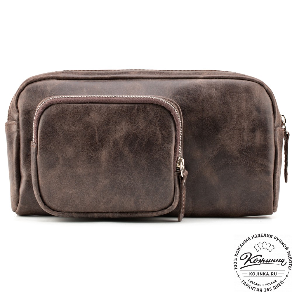 Мужская кожаная сумка "Серж" (тёмно-коричневый антик)
