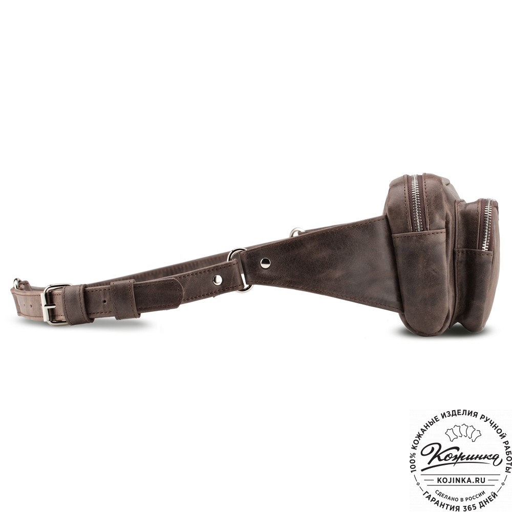 Мужская кожаная сумка "Серж" (тёмно-коричневый антик)