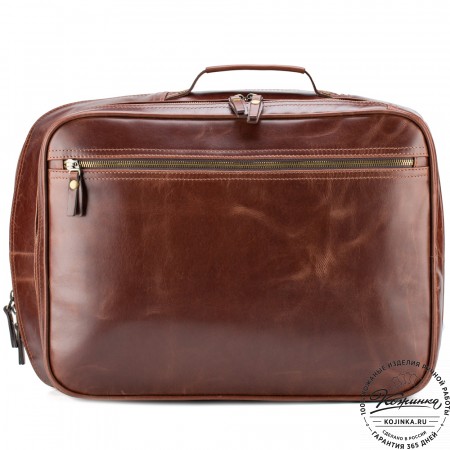 Кожаный рюкзак-сумка "Брюс" (коричневый воск) 