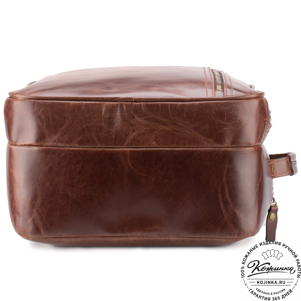 Кожаный рюкзак-сумка "Брюс" (коричневый воск) 