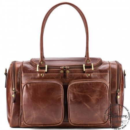 Кожаная дорожная сумка "Кимберли" (коричневый воск)