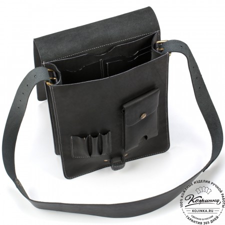 Кожаная сумка "Штурман" (черная)