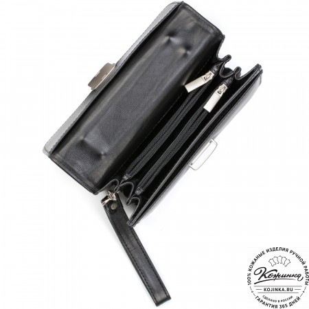 Кожаная барсетка "Вегас" (черная)