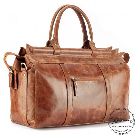 Кожаный городской саквояж "Фостер" (рыжий антик)