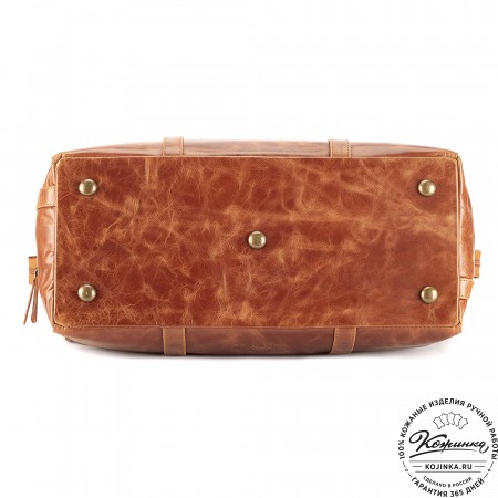 Кожаный городской саквояж "Фостер" (рыжий антик)
