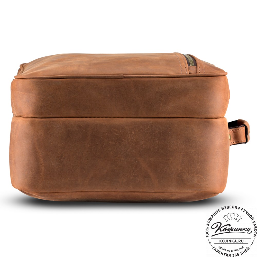 Кожаный рюкзак-сумка "Брюс" (коричневый крейзи) 