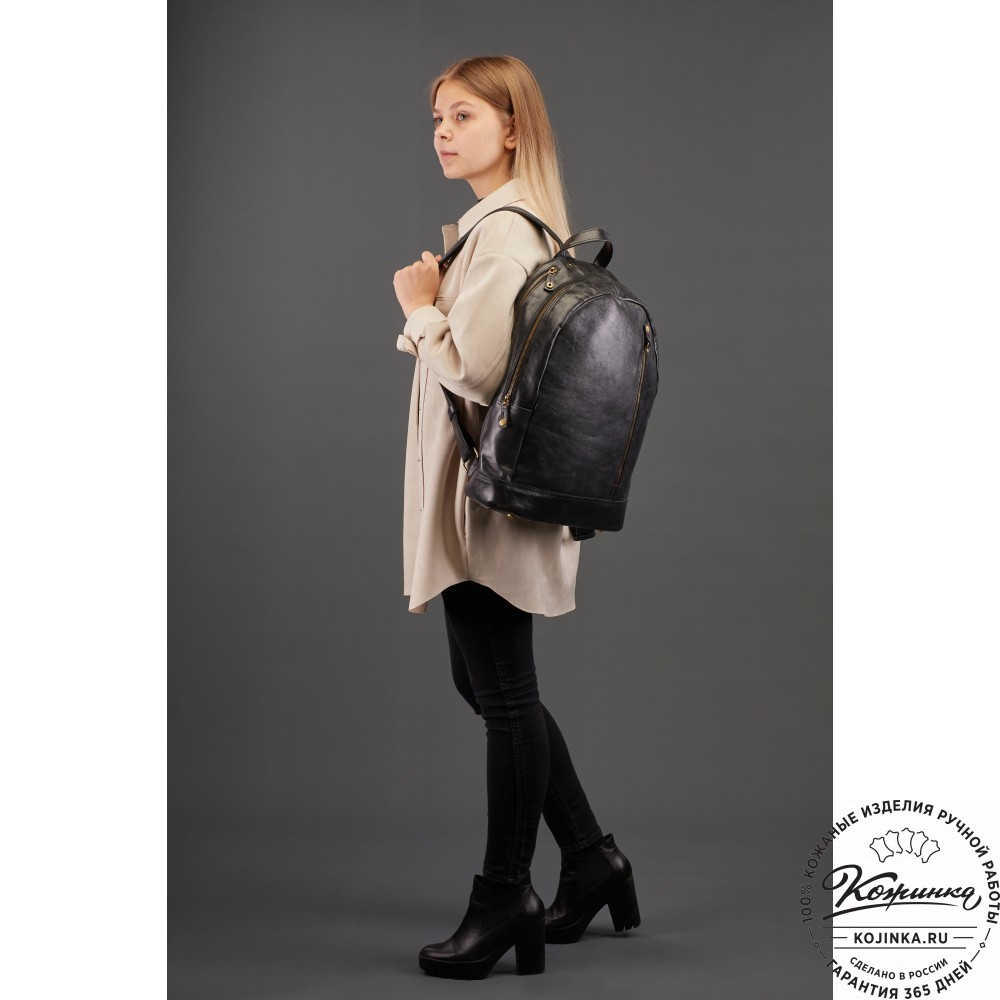 Кожаный рюкзак "Дрезден" (хаки гладкая кожа)