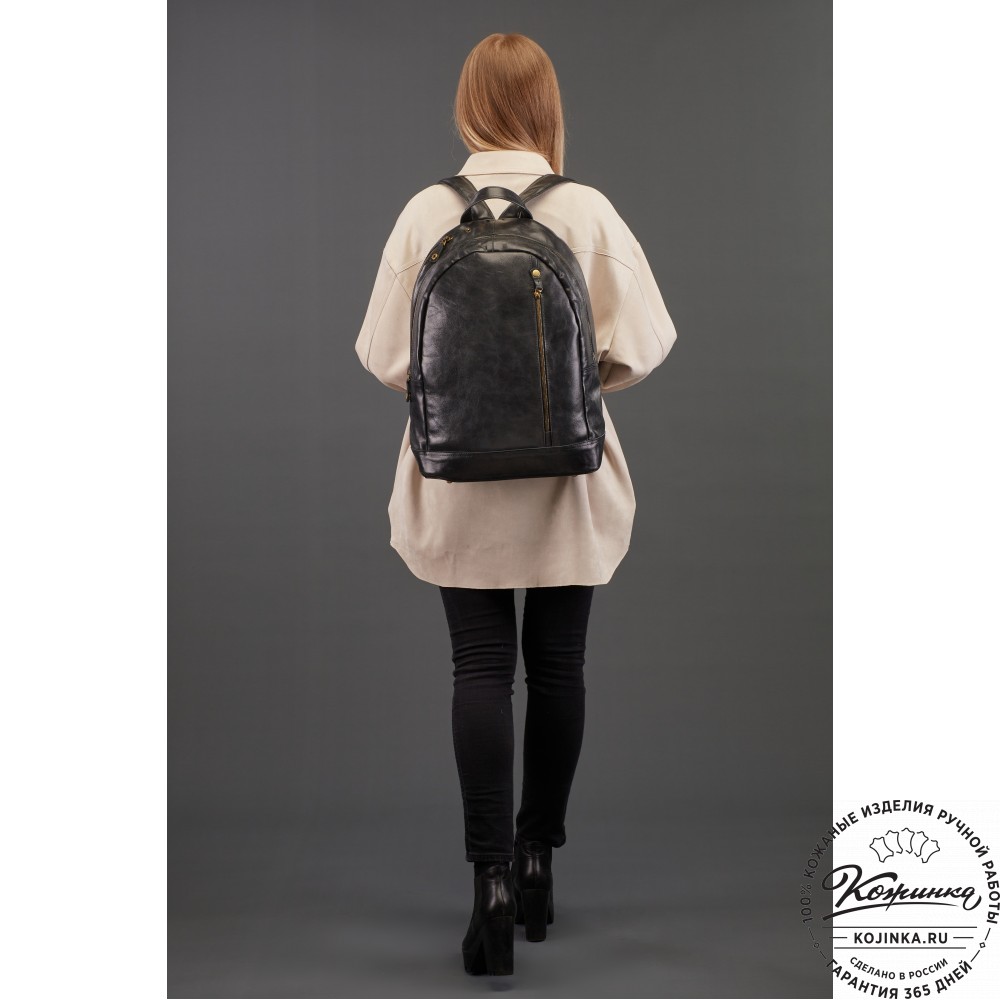 Кожаный рюкзак "Дрезден" (хаки гладкая кожа)