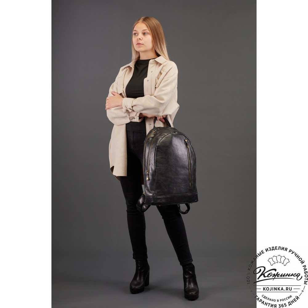 Кожаный рюкзак "Дрезден" (хаки гладкая кожа)