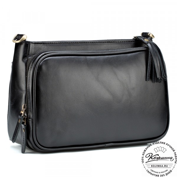 Женская кожаная сумка "Эмма" (чёрная). фото 1