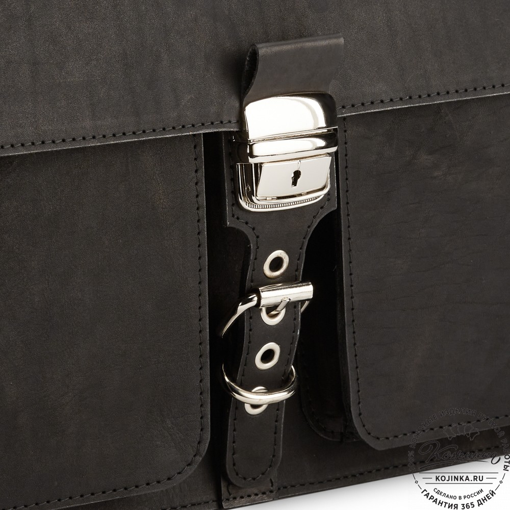 Кожаный портфель "Герман" (чёрный)