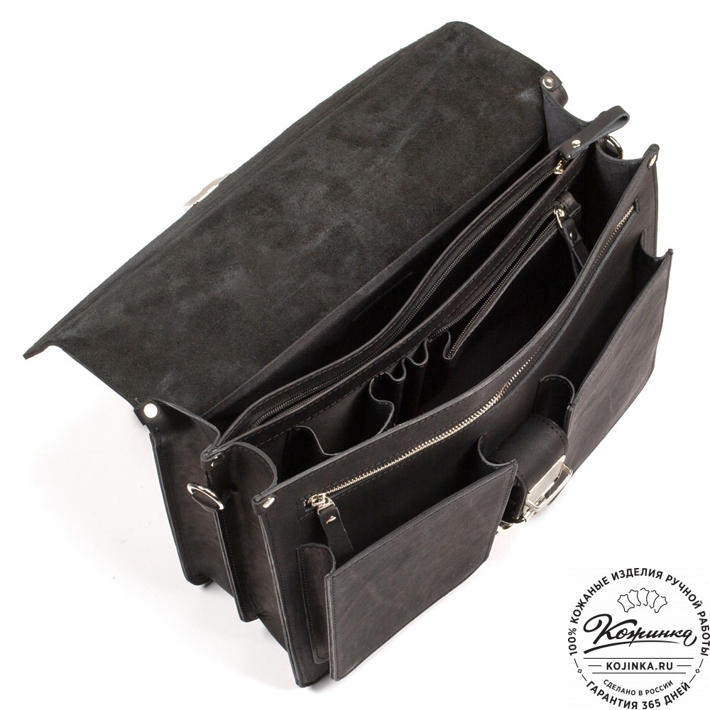 Кожаный портфель "Герман" (чёрный)