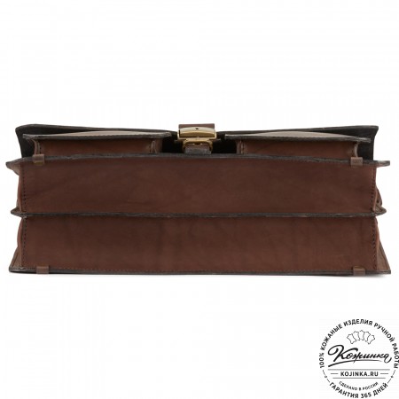 Кожаный портфель "Герман" (тёмно-коричневый)